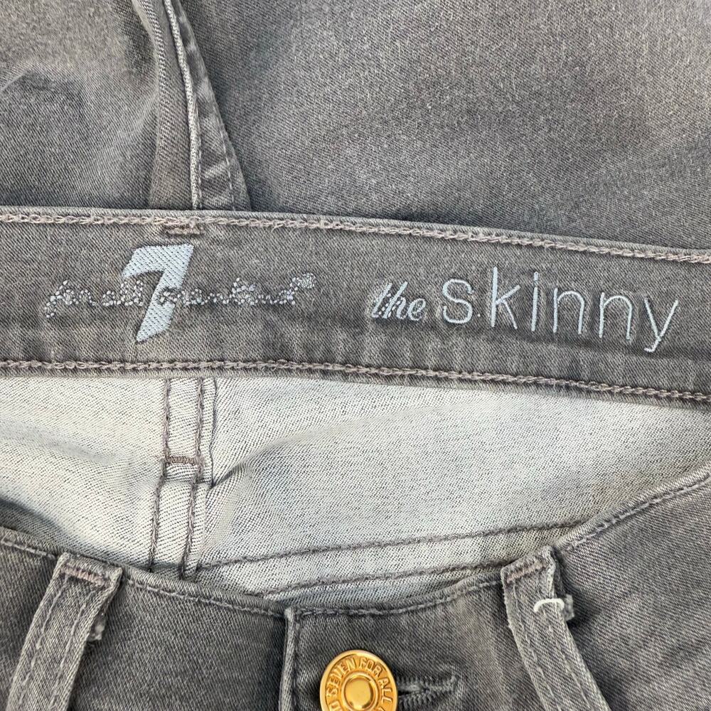 7 For All Mankind Jeans Women's 26 (2) Grey The Skinny 26 Ankle Zip Normcore - Picture 9 of 15